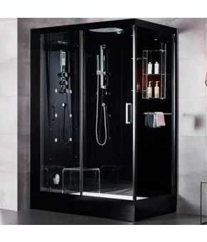Гидромассажный паровой бокс GOLSTON G-U692BB черный 1200х850х2230 мм левосторонний, дверь раздвижная (GU692124R)