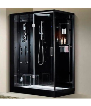 Гидромассажный паровой бокс GOLSTON G-U692BB черный 1200х850х2230 мм левосторонний, дверь раздвижная (GU692124R)