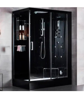 Гидромассажный паровой бокс GOLSTON G-U692BB черный 1200х850х2230 мм правосторонний, дверь раздвижная (GU692125R)
