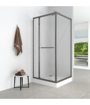 Душова кабіна з низьким піддоном Mixxus Style SCT01-90x90x200-TR Graphite прозоре скло 6мм (MI8432)