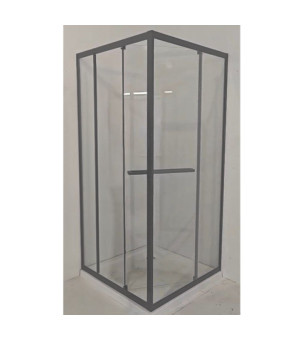 Душова кабіна з низьким піддоном Mixxus Style SCT01-90x90x200-TR Graphite прозоре скло 6мм (MI8432)