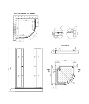 Душова кабіна Agua Cascad - S.F.G.90x90 см