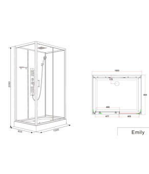 Гидромассажный бокс INSANA Emily 120*80*210 мелкий поддон ( А0061290 )