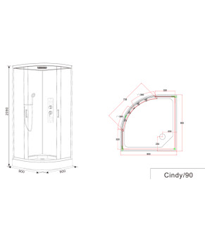 Душевой бокс Insana Cindy 90*90*210 мелкий поддон ( А0061291 )