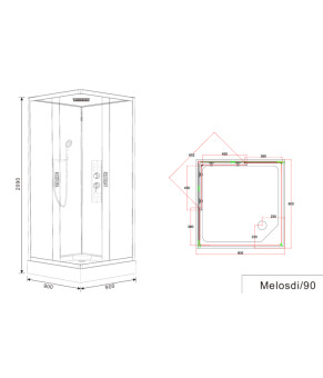 Душевой бокс Insana Melodi 90*90*210 мелкий поддон ( А0061292 )