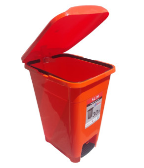 Корзина для мусора с педалью Afacan Plastik SLIM оранжевый пластик, 30 л SPK-30 110