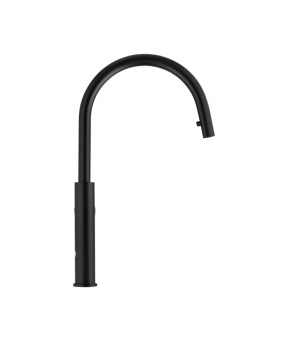 Смеситель латунный для кухни с выдвижным изливом Pllenó Lazio ST06 nero (ST430006)