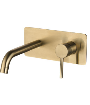 Смеситель для раковины VBI MILANO LONG 2 BRUSHED GOLD скрытого монтажа (VBI-050112BG)