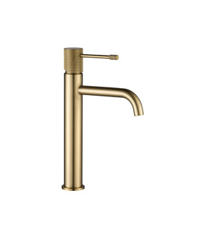 Смеситель для раковины VBI MILANO UNO BRUSHED GOLD высокий (VBI-050101BG-H01BG)