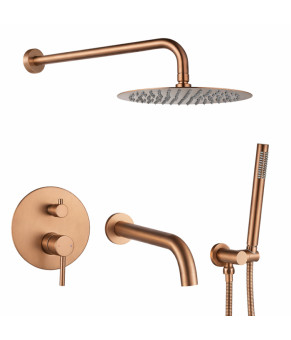 Душевая система с изливом VBI MILANO BRUSHED COPPER скрытого монтажа  (VBI-050110BC)