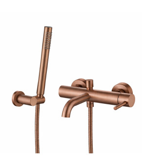Смеситель для ванны и душа VBI MILANO BRUSHED COPPER настенный (VBI-050106BC)
