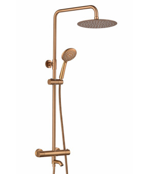 Душевой гарнитур VBI MILANO BRUSHED COPPER с термостатом и изливом (VBI-050111BC)