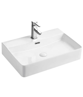 Раковина подвесная-накладная MIXXUS PREMIUM QUADRO-0204 600х420х130mm (отверстие под смеситель, перелив) (MP6719)
