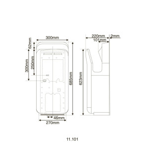 Сушарка для рук HOTEC 11.101 ABS White сенсорна, корпус пластик білий (220В ,1650-2050Вт)