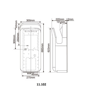 Сушарка для рук HOTEC 11.102 ABS Silver