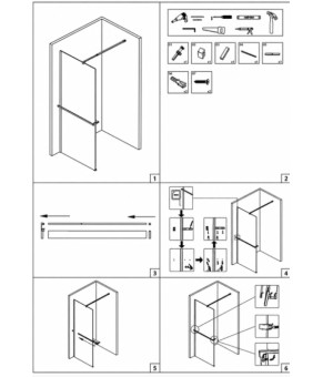 Перегородка для душа SUNWAYS Bar Chrome, 900х1950, стекло 8 мм C15644