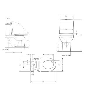 Унітаз підлоговий Qtap Evia Ultra Quiet 630×350×795 мм з сидінням Soft-close, White QTEVI27W49258