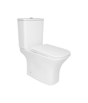 Унитаз напольный Qtap Presto Quadro безобідковий з сідінням Soft-close QTPRE27W51021