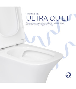 Унитаз напольный Qtap Presto Quadro безобідковий з сідінням Soft-close QTPRE27W51021
