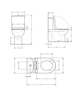 Унітаз підлоговий Qtap Robin New Ultra Quiet безобідковий з сидінням Soft-close WHITE QT13226083AW