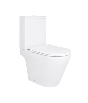 Унітаз підлоговий Qtap Dove Rimless безобідковий з сидінням Soft-close WHITE QT06228380BW