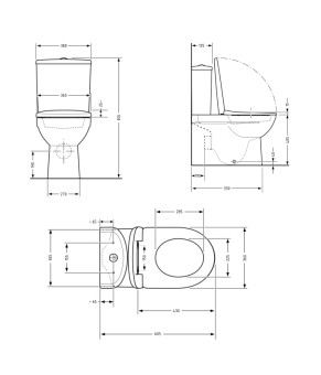 Унітаз підлоговий Qtap Dove Rimless безобідковий з сидінням Soft-close WHITE QT06228380BW