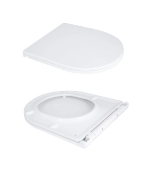 Унітаз підлоговий Qtap Dove Rimless безобідковий з сидінням Soft-close WHITE QT06228380BW