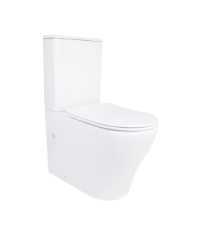 Унітаз підлоговий Qtap Virgo Ultra Quiet безобідковий з сидінням Soft-close WHITE QT18226092AW