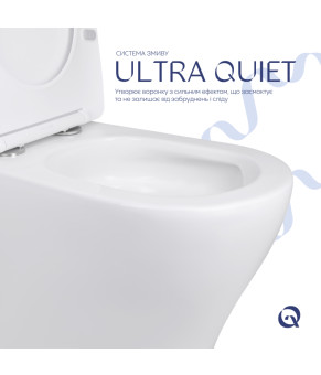 Унітаз підлоговий Qtap Virgo Ultra Quiet безобідковий з сидінням Soft-close WHITE QT18226092AW
