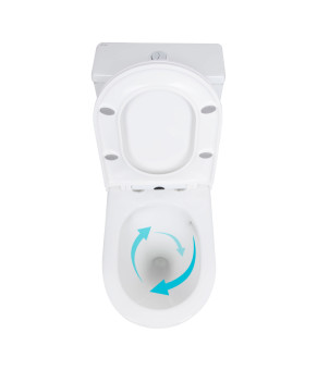 Унітаз-моноблок підлоговий Qtap Kolibri Ultra Quiet безобідковий з сидінням Soft-close WHITE QT10226380W