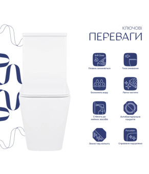 Унітаз підлоговий Qtap Crow Eco безобідковий з сідінням Soft-close QTCRO27W48750