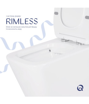 Унітаз підлоговий Qtap Crow Eco безобідковий з сідінням Soft-close QTCRO27W48750