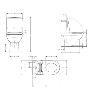 Унітаз підлоговий Qtap Stork Ultra Quiet 630×350×805 мм із сидінням Soft-close, White QTSTO27W49260