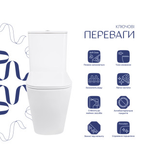 Унітаз підлоговий Qtap Stork Ultra Quiet 630×350×805 мм із сидінням Soft-close, White QTSTO27W49260