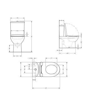 Унітаз підлоговий Qtap Leo Ultra Quiet 620×355×790 мм з сидінням Soft-close, White QTLEO27W49261