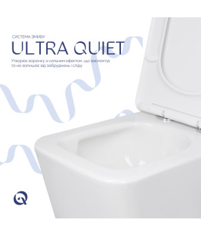 Унітаз підлоговий Qtap Crow Ultra Quiet безобідковий з сідінням Soft-close QTCRO27W51028