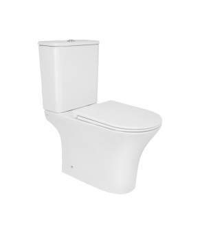 Унитаз напольный Qtap Presto безобідковий з сідінням Soft-close QTPRE27W51022