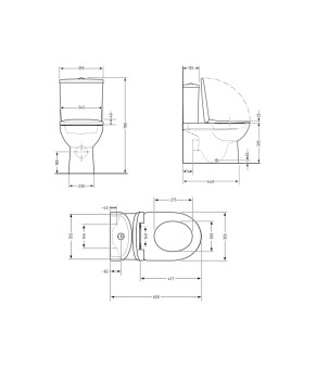 Унитаз напольный Qtap Presto безобідковий з сідінням Soft-close QTPRE27W51022