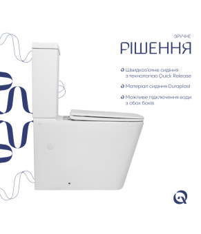 Унітаз підлоговий Qtap Crow Eco Ultra Quiet безобідковий з сідінням Soft-close QTCRO27W51030