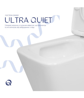 Унітаз підлоговий Qtap Crow Eco Ultra Quiet безобідковий з сідінням Soft-close QTCRO27W51030
