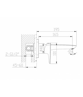 Life Смеситель для умывальника скрытого монтажа золотой (981578 NEWARC)