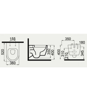 Унитаз подвесной с функцией биде и вентелем Idevit Alfa Rimless 3104-2617