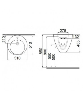 Раковина Idevit Alfa 51 см 3101-2505