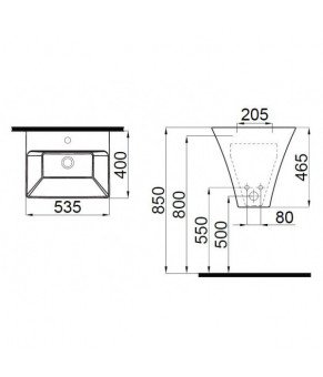 Раковина Idevit Halley 54 см 3201-2405