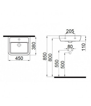 Раковина Idevit Halley 45 см 0101-4385