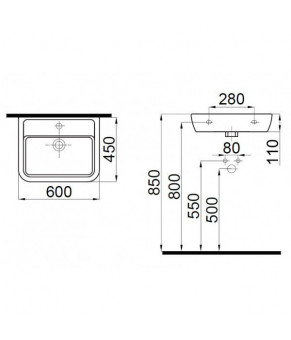 Раковина Idevit Halley 60 см 3201-0455