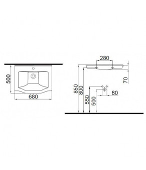 Раковина Idevit Neo Classic 68 см 3301-0655
