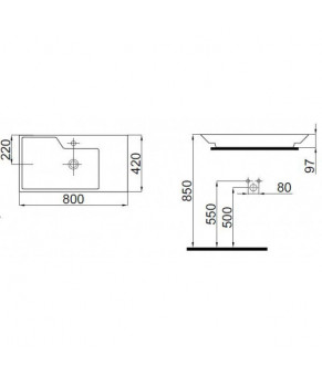 Раковина Idevit Lara 80 см 0201-2805
