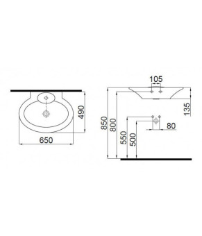 Раковина Idevit Rena 65 см 2901-0505