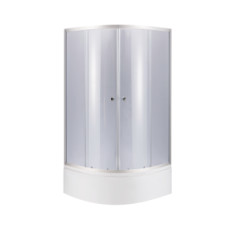 купити недорого Душова кабіна Latwa SC80x80.SAT.HIGH.GR полукругла, скло тон. 4 мм + Душовий піддон KAPIELKA ST80x80x41, з панеллю Lidz (SD00050786)